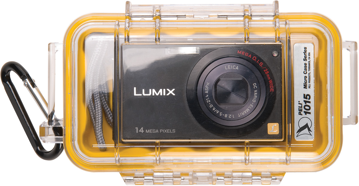 Защитный микрокейc Pelican 1015 - желтый с прозрачной крышкой