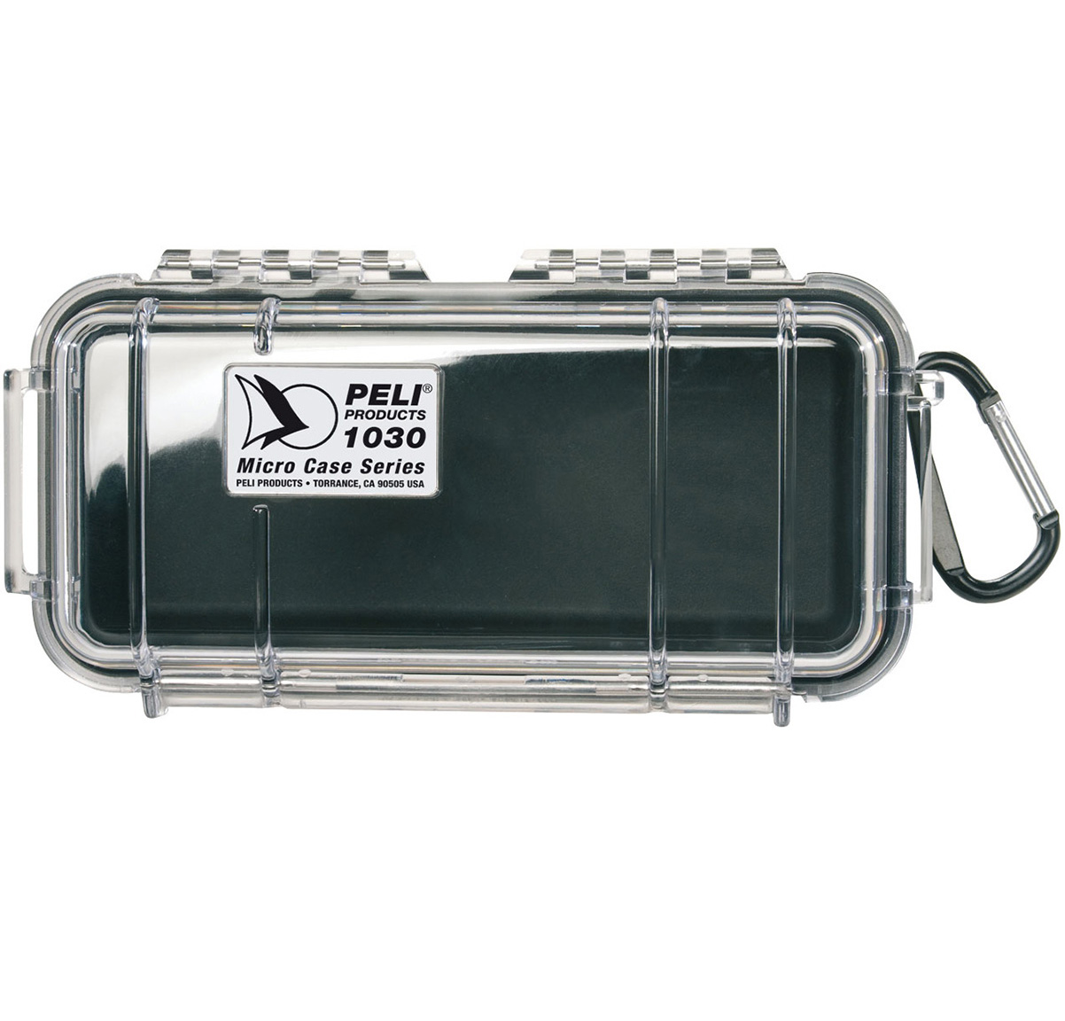 Защитный микрокейc Pelican 1030 - черный с прозрачной крышкой